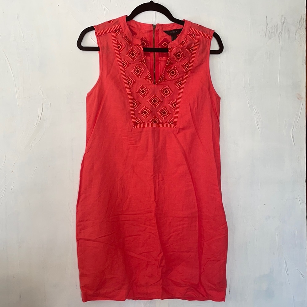 💖💖 free w/ purchase: Jcrew Coral Embroidered Mini Dress size XS